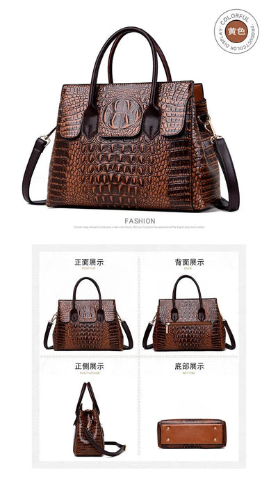 Vintage Fashion Crocodile Genuine Leather Luxury Ladies Handbags Women Bags Designer Woman Shoulder Bag Female Bolsas Feminina