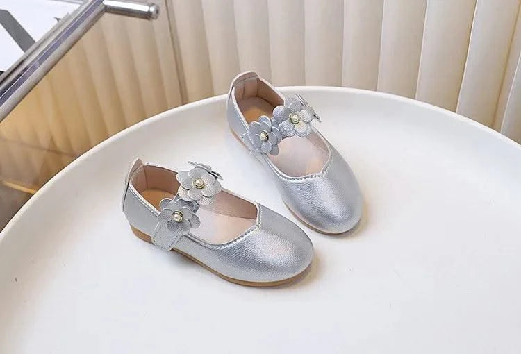 Spring Autumn Little Girls Ballet Shoes Sweet Chic Kids Fashion Princess Leather Shoes Causal Versatile Children's Flats Soft