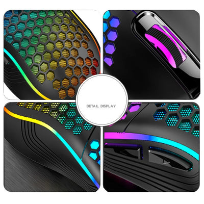 2.4G Wireless Gaming Mouse Portable Wired Mouse RGB Lighting Charging Mouse Ergonomic Honeycomb Design for Desktop Laptop Xiaomi