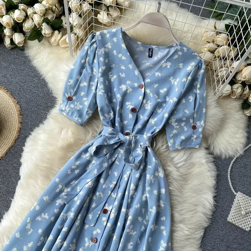 Korean Red elegant sexy Dress women Summer Autumn V-neck polka dot midi dress waist split dress vestidos de fiesta clothes