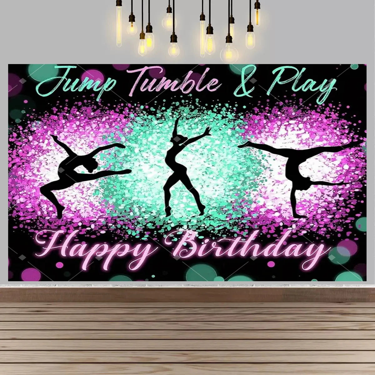 Gymnastics Theme Birthday Decor Backdrop Gymnastics Movement Flip Jump Play Falling Party Supplies Photography Backdrop