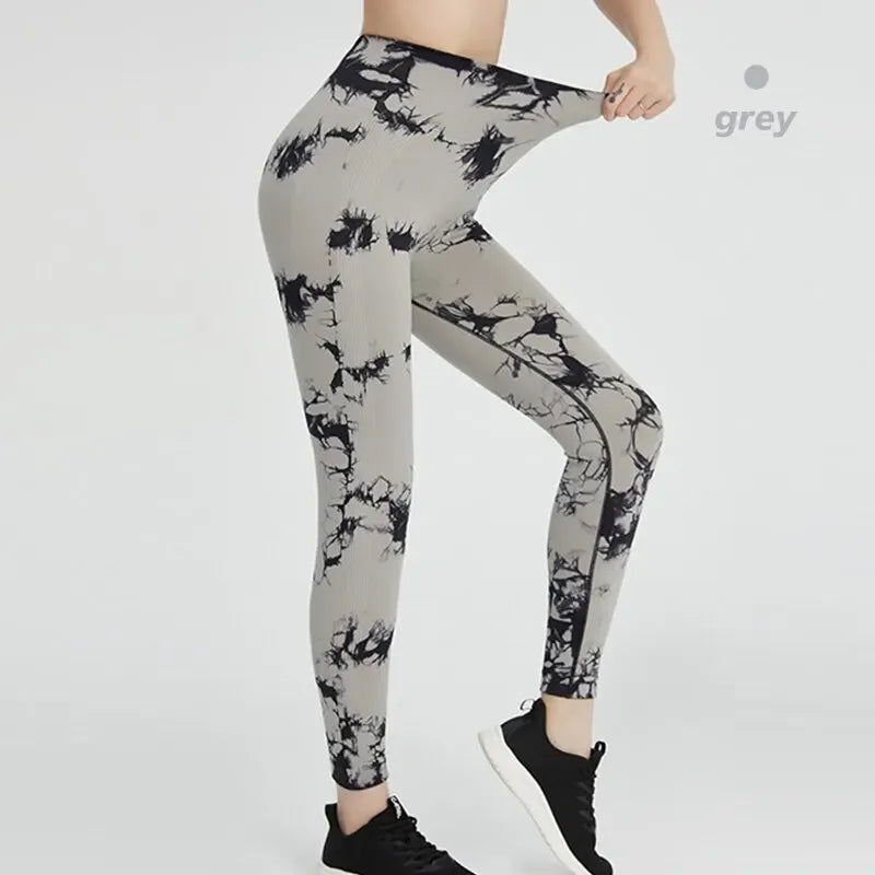 Tie Dye Seamless Leggings for Women High Waist Yoga
