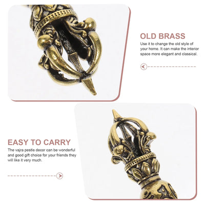 Vajra Pestle Home Decor Buddhism Deck Statue Small Mini Brass Adornments Craft Office