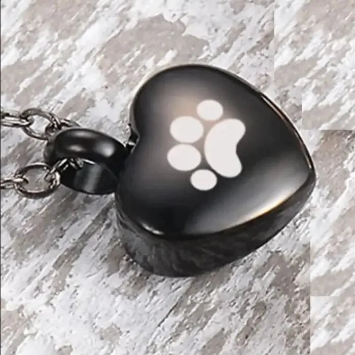 Engraved Heart Pets Paw Urn Necklace/Bracelet Heart Charms Memorial Ashes Urn Necklace/Bracelet Jewelry Makings keepsake Pendant