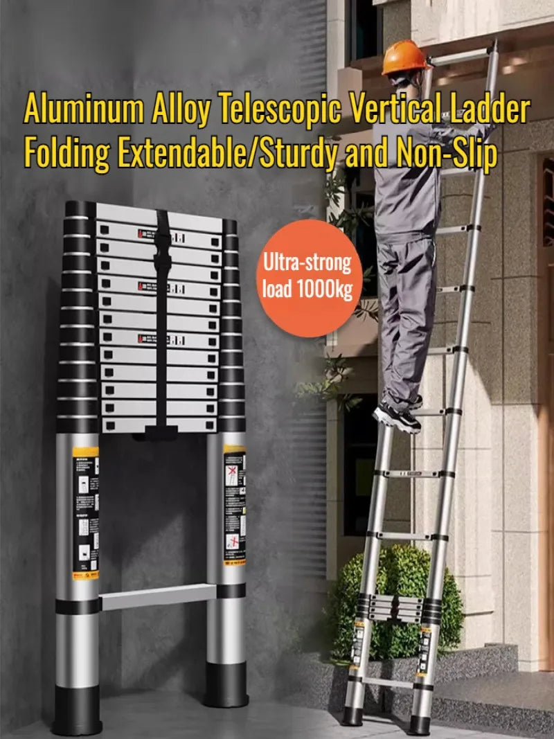 Folding Ladder Thickened Stainless Steel Telescopic Ladder Concealed Telescopic Folding Ladder StepOperation Folding Ladder