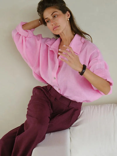 Fashion Loose Blouses Urban Women's Linen Top