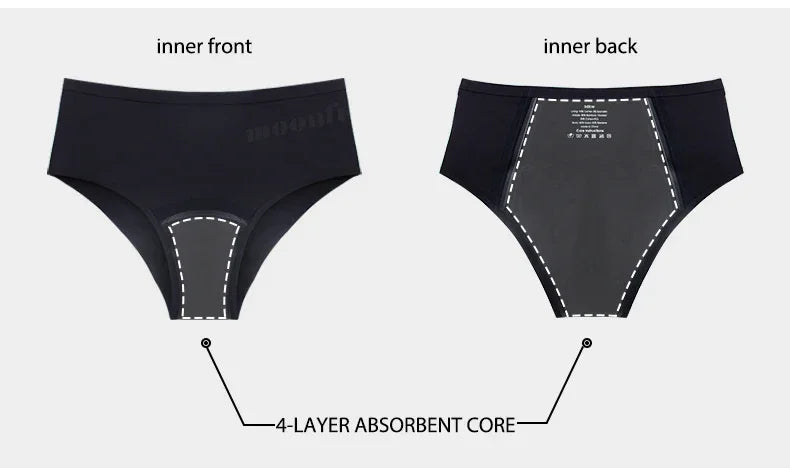 Menstrual Panties Women High Waist Seamless Menstrual Briefs Leak Proof Period Panties Heavy Flow Absorbent Period Underwear
