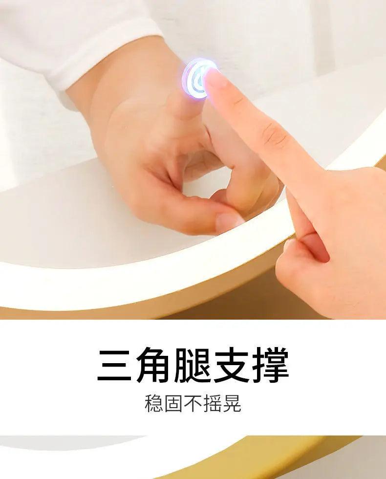 Led makeup home decor decorative mirrors photography aesthetic gold toilet round plastic espejo cosmético mhhzj