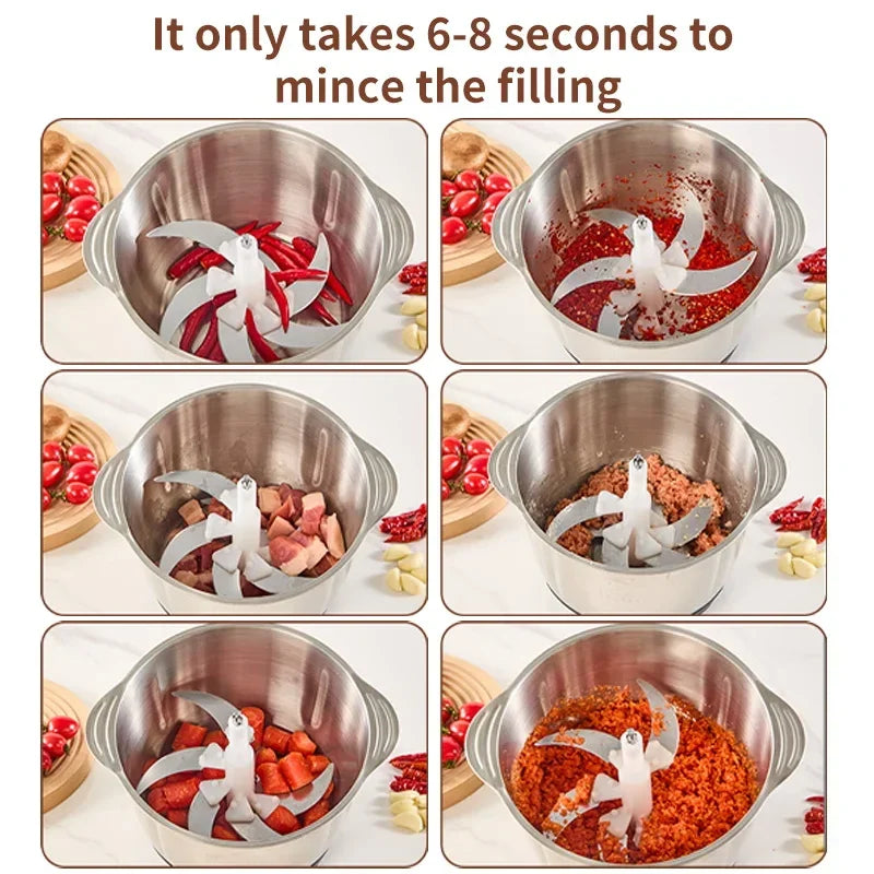 5L Electric Food Chopper Vegetable Chopper Small Food Processor Meat Grinder Mixer Electric Dicer Baby Food Processor