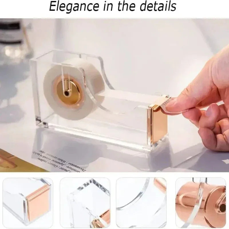 Complete Office Supplies Set -Acrylic Stapler Tape Holder Pen Holder Ballpoint Pens Scissors Binder Paper Clip Staples