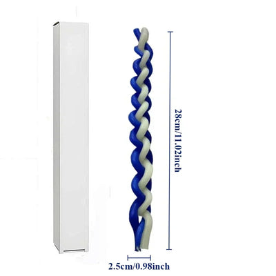2PACK Havdalah Candle Blue and White Braided Jewish Largest Candle Smokeless Lighting Shabbat Candles for Saturday Night