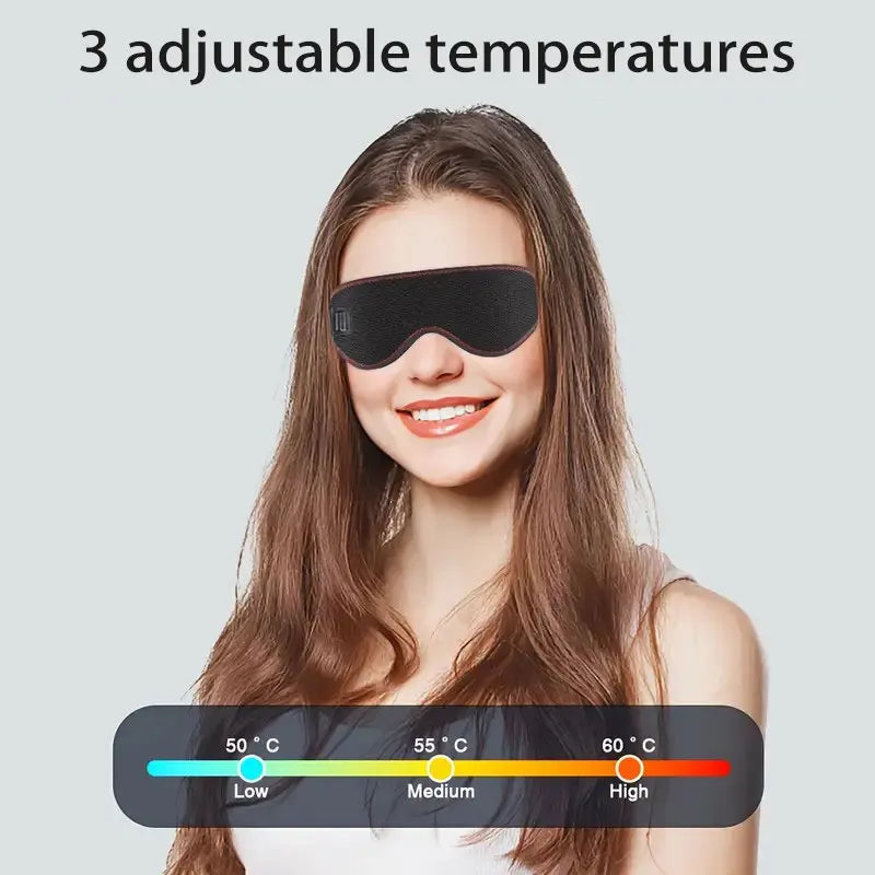 Heated Eye Mask Eye Mask for Dry Eyes with 3 Heat Levels Hot Compress Warm Compress Heating Pad for Sleep Dark Circles