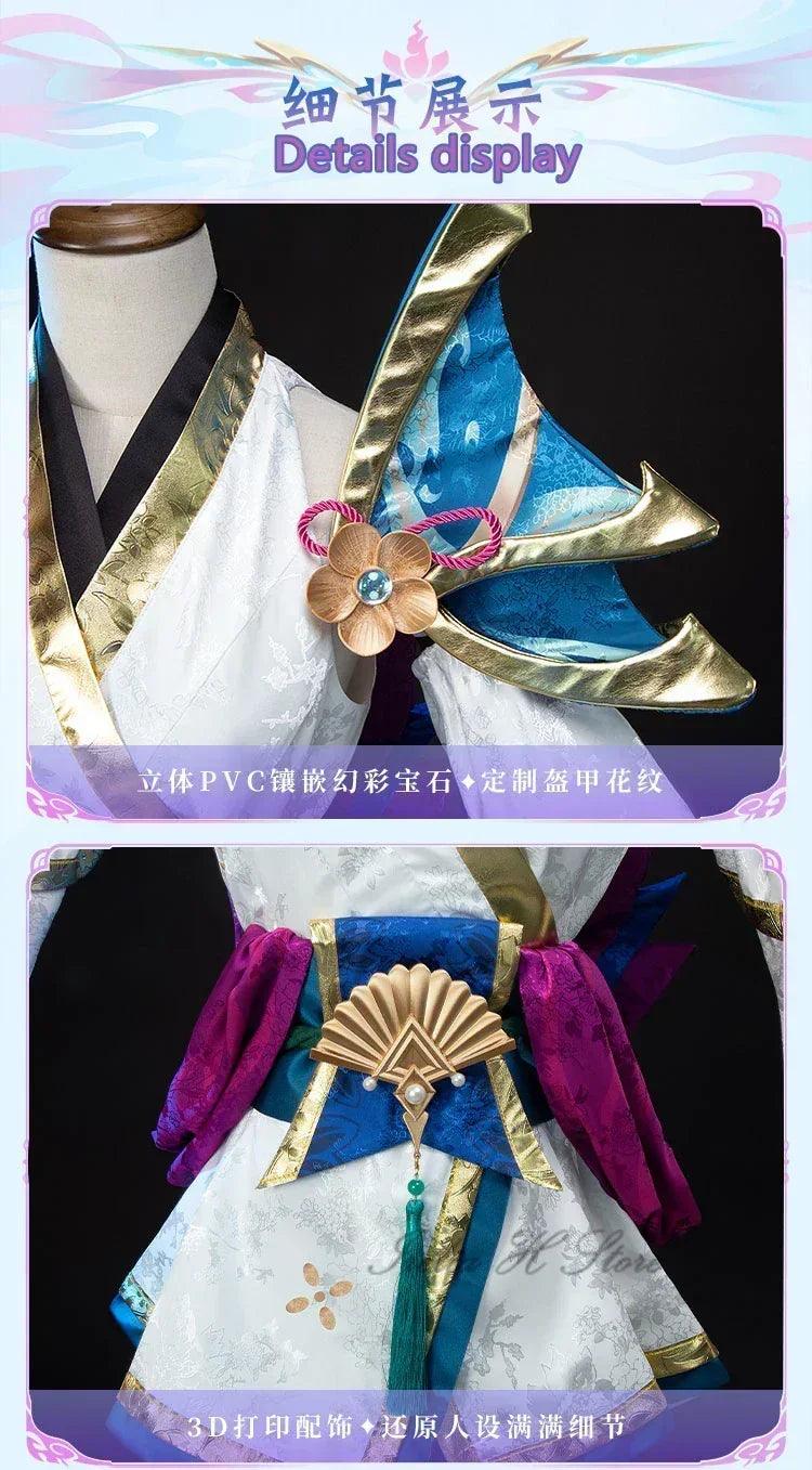 Irelia h lux lol spirit blossom cosplay costume for women game halloween party dress role cosplays