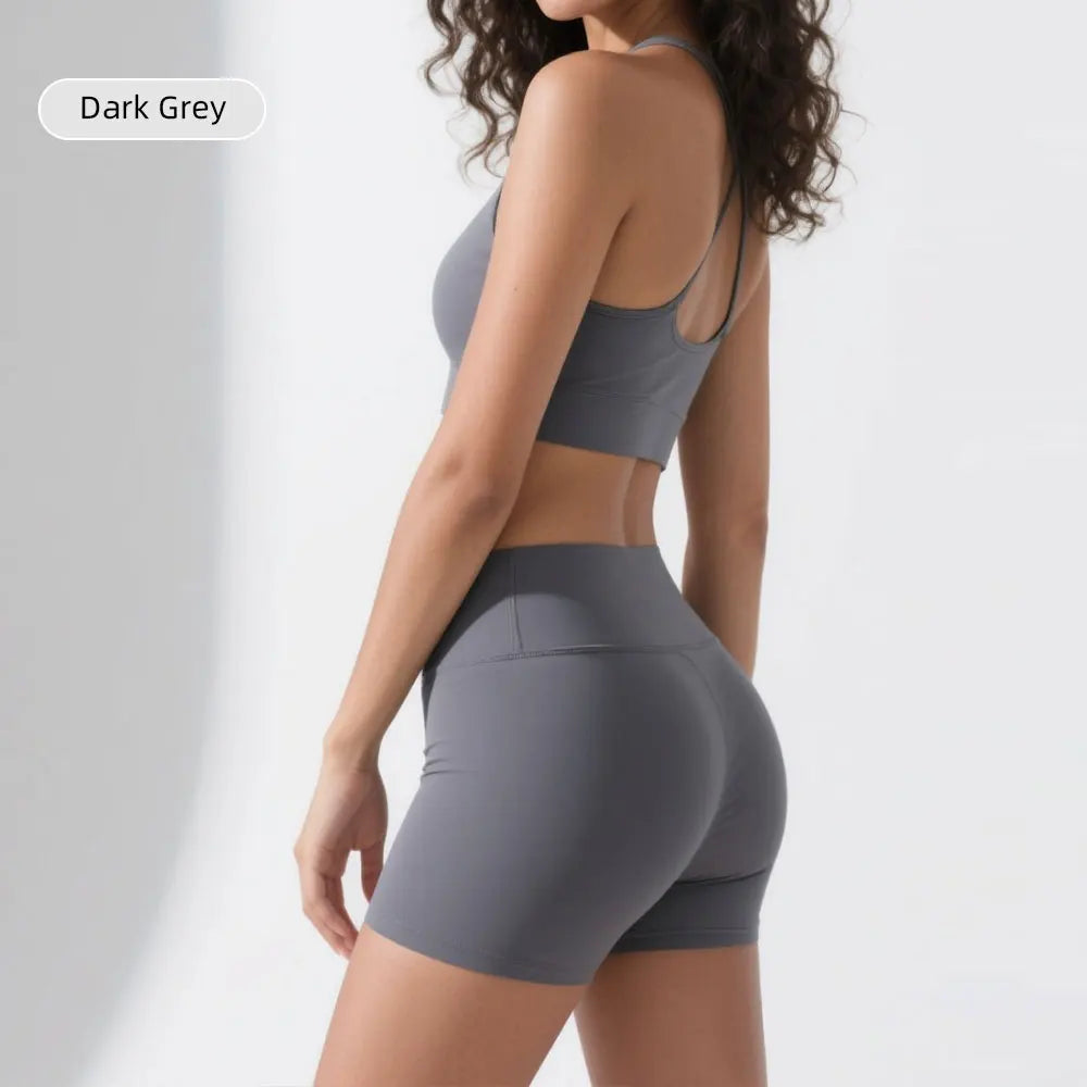 Women's Sports Biker Shorts - Naked Feeling High Waist Yoga Shorts Push Up Fitness Leggings Tummy Control Yoga Slimming  Shorts