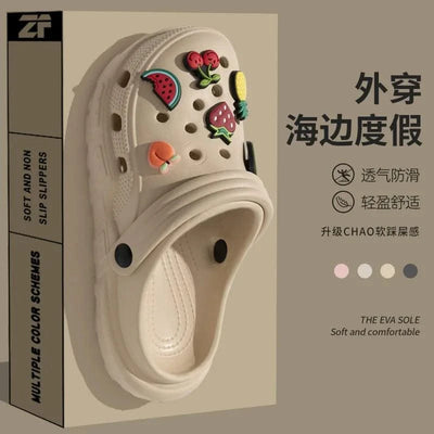 Children's Clogs For 6-18 Year Kids Sandals Cool Mules Outer Wear Summer Casual Hole Shoes For Boys And Girls Slippers