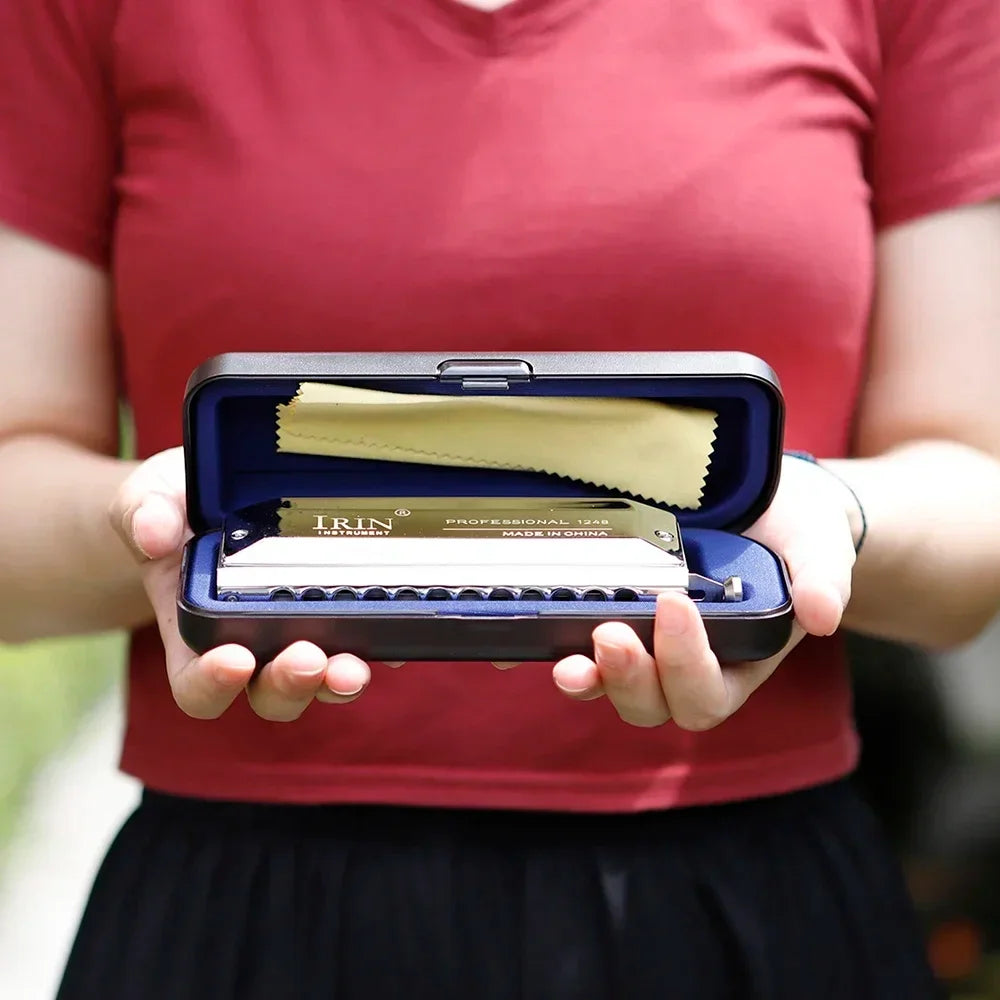 IRIN 12 Hole 48 Tone Harmonica Half Scale Harmonica Tones Semitones Switch Professional Woodwind Music Instrument Accessories