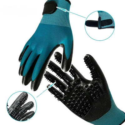 Hair Grooming Glove For Pet Dog  Cat Bathing Silicone Massage Brush Dipping Gumming Rubber Gloves Combgrooming for dogs