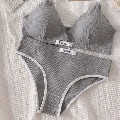 Women Cotton Bra And Panties Set