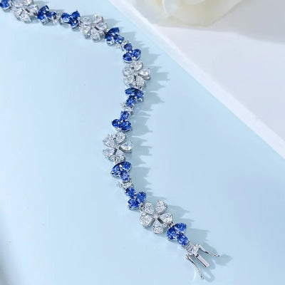 Fashion fine Jewelry Making S925 Silver Bracelet Luxury Set with Diamond Flower Bracelet Bracelet Jewelry