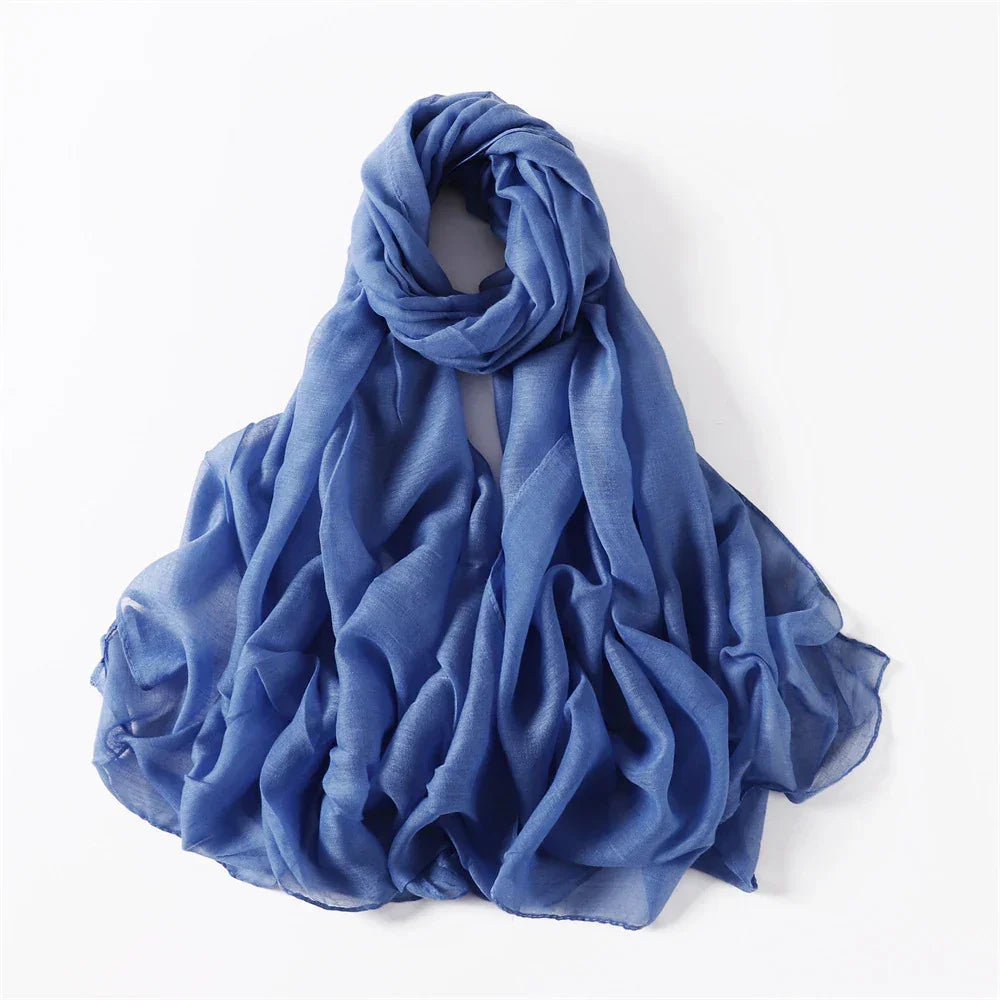 New Cotton Linen Scarf For Women Girls Students Autumn Classic Solid Color Scarves Retro Soft Foulard Viscose Female Wrap Shawls