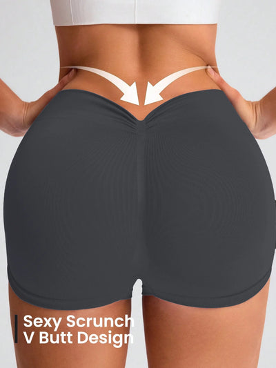 Women's Seamless Three Point Shorts High Waisted Butt Lifting Shorts Stretch Gym Running Quick Dry Fitness Workout Summer