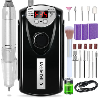 35000RPM Electric Nail Drill Professional Lathe Machine Milling Cutter Low Noise Electric Sander Gel Polishing Nail File Kit