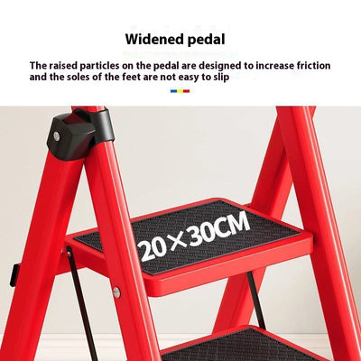 Adjustable Zigzag Folding Ladder 3 4 5 6 Step Thickened Carbon Steel Engineering Ladder Stable Climbing Tool for Home And Garden