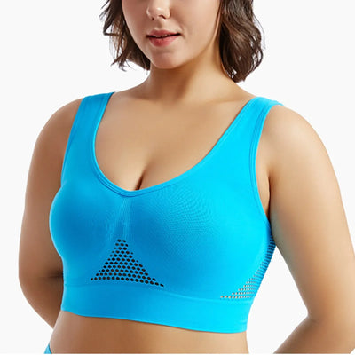 Breathable Sports Bra Top Fitness Women Brassiere Removable Padded Sport Bra Running Gym Seamless Push Up Bras