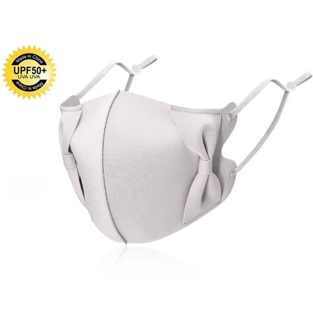 Anti-uv UPF50+ Ice Silk Sunscreen Mask 3D Bow Anti-sun Mask Traceless Summer Outdoor Sports Face Mask Breathable Golf Mask