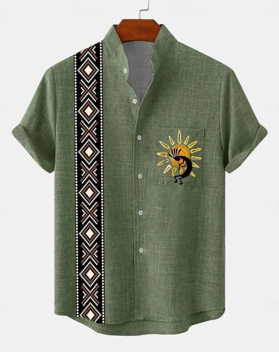 Men's New Linen Hawaiian Shirt 3D Fashion Short Sleeve Casual Urban Trend Summer Comfort Vacation