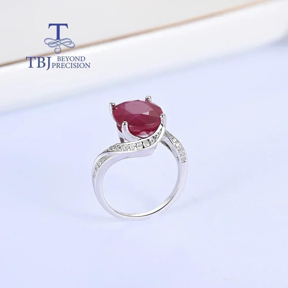 Luxury natural filled ruby ring 925 sterling silver elegant fashion women wedding & banquet anniversary gift