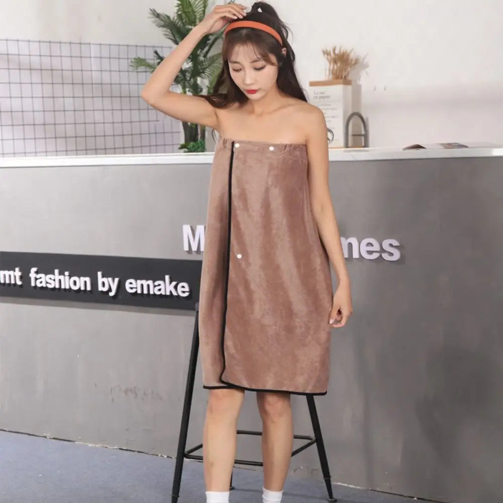 Swimming Bathrobe Microfiber Lady Bathrobe Soft Cartoon Bath Skirt Thickened Quick-drying Spa Bathrobes Summer