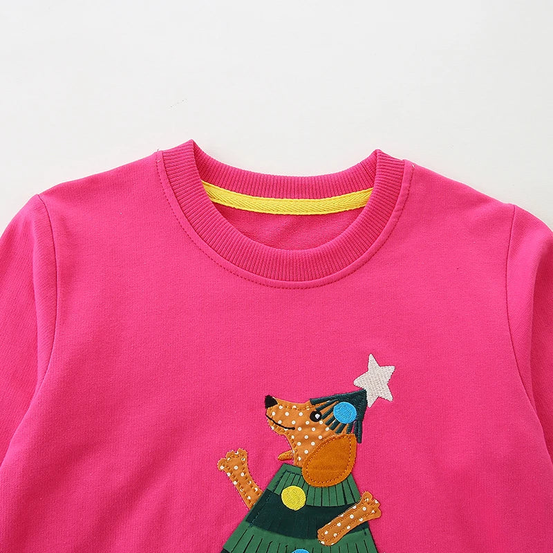 New girls' sweaters in autumn, European and American style, Christmas printed long-sleeved children's sweaters, knitted cotton r