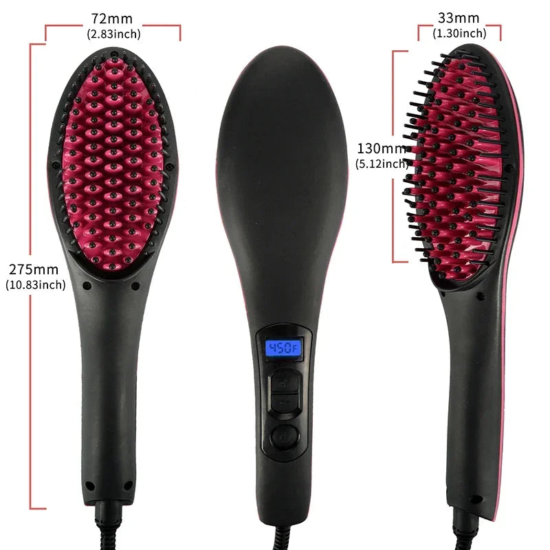 Electric Hair Straightener Brush Ionic Hair Straightening Iron Professional Ceramic Hair Styling Massager Tools Heating Hot Comb
