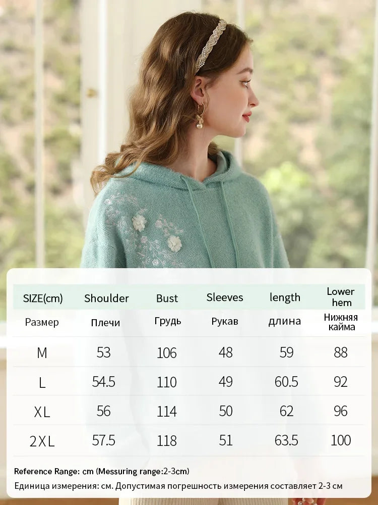 I BELIEVE YOU Hooded Cashmere Thick Sweater for Women 2024 Soft Loose Winter New Knitted Top Gentle Thick Hoodie 2224194822