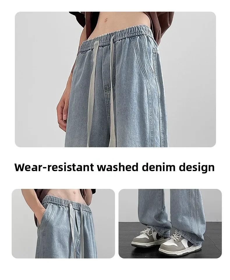 Men's denim pants American retro straight leg jeans loose and breathable suitable for daily casual street men's essential items