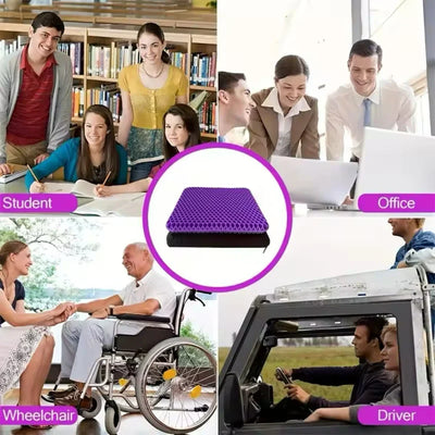 Gel seat cushion with non-slip cover,honeycomb design,pressure relief, breathable cooling cushions for car office home summer
