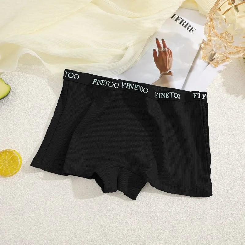 Women Cotton Boxers Shorts Solid Color Low Rise Panties Sexy Breathable Underwear for Female Intimates Elastic Waist Lingerie