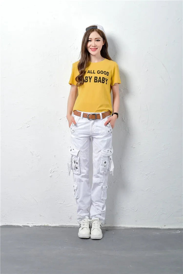 Women Cargo Pants Camouflage Overalls