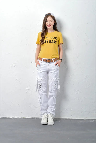 Women Cargo Pants Camouflage Overalls