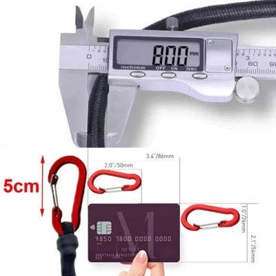 1PC Elastic Tie Rope Mountaineering Buckle Hook Canoe Bike Luggage Packaging Rope Camping Accessories