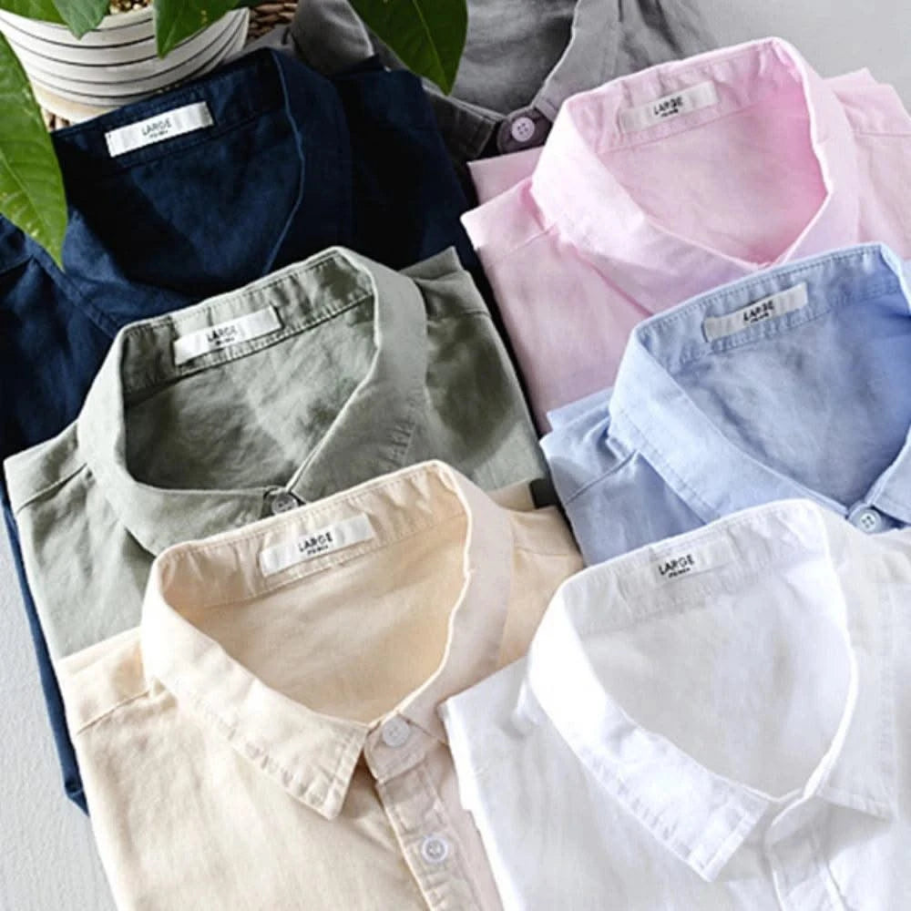 Breathable cotton and linen Casual shirt for young man