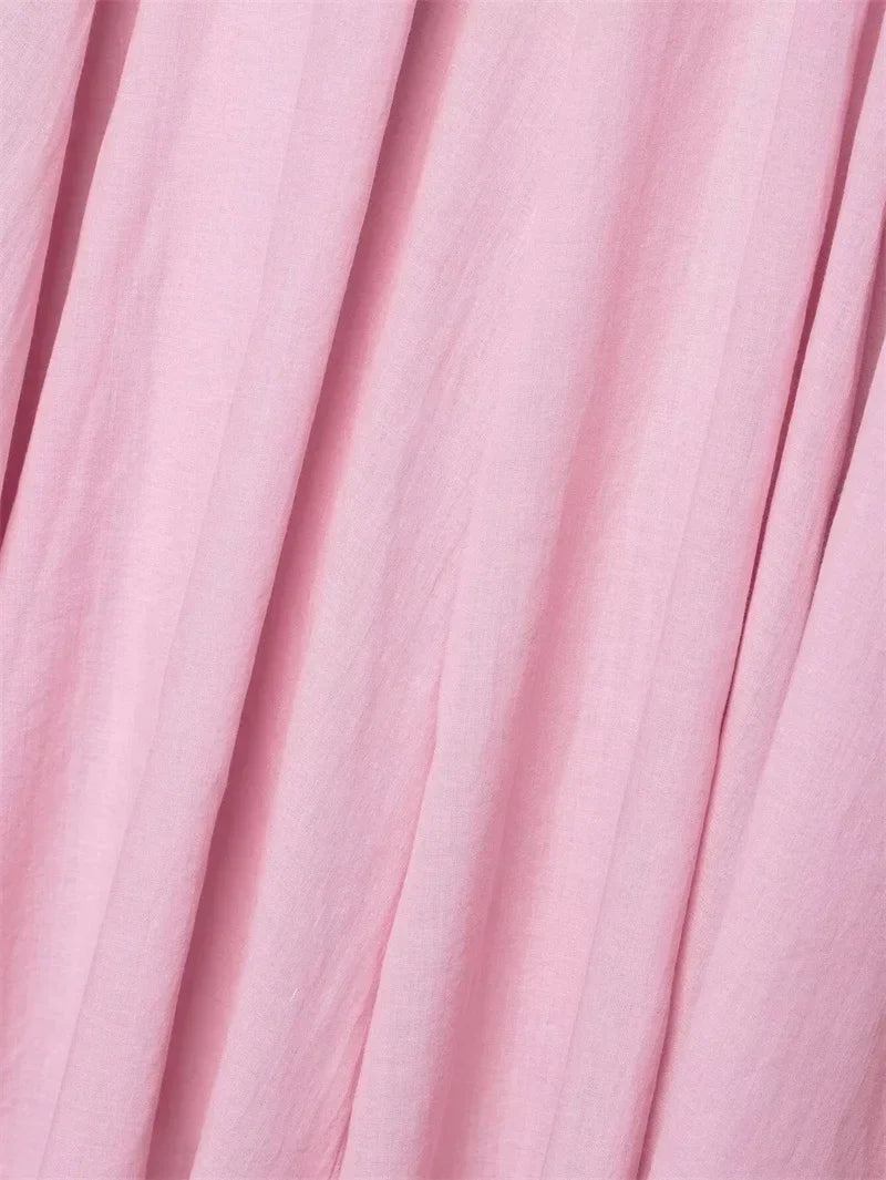 Women's Pink Pleated