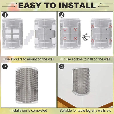 Cat Scratcher Massager Pet Hair Removal Massage Comb Kitten Wall Corner Self Cleaning Rubbing Grooming Brush Cats Accessories