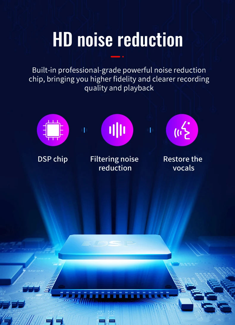 Voice Recorder Activated Recording Micro Dictaphone Digital Audio Smart Recorder MP3 Player Noise Reduction