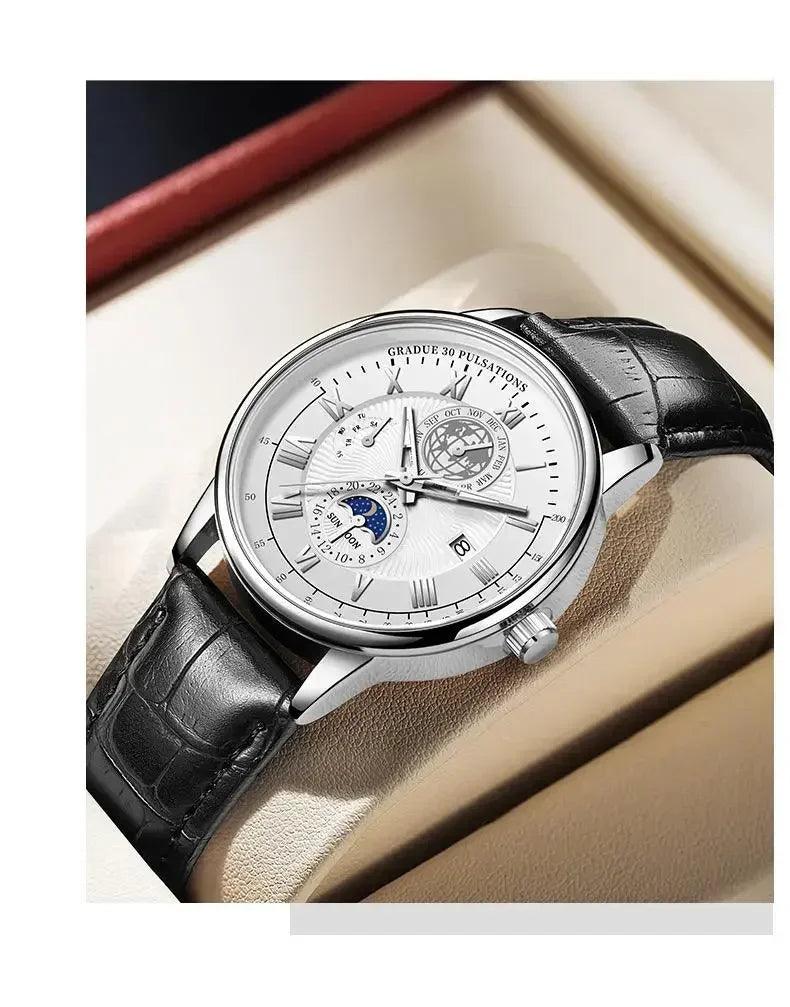 2024 men watch fashion top luxury sport men’s wristwatch waterproof luminous leather date quartz watches man clock