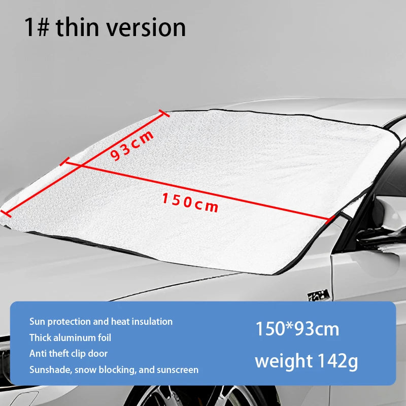 Winter Car Front Snow Frost Cover Windshield Frost Ice Cover Sunshade Protector Foldable Keep Warm Cover