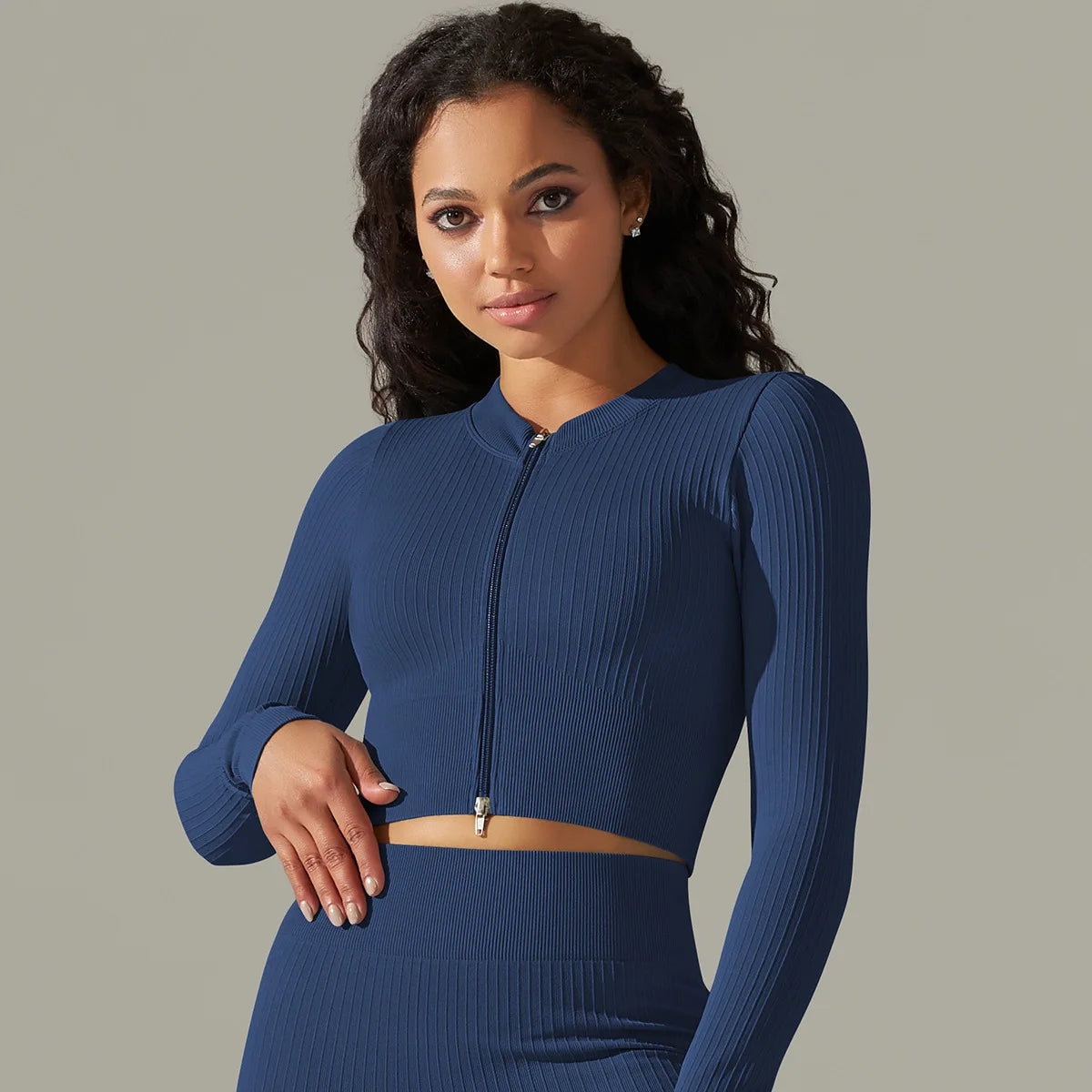 Women's Crop Top Front Zipper