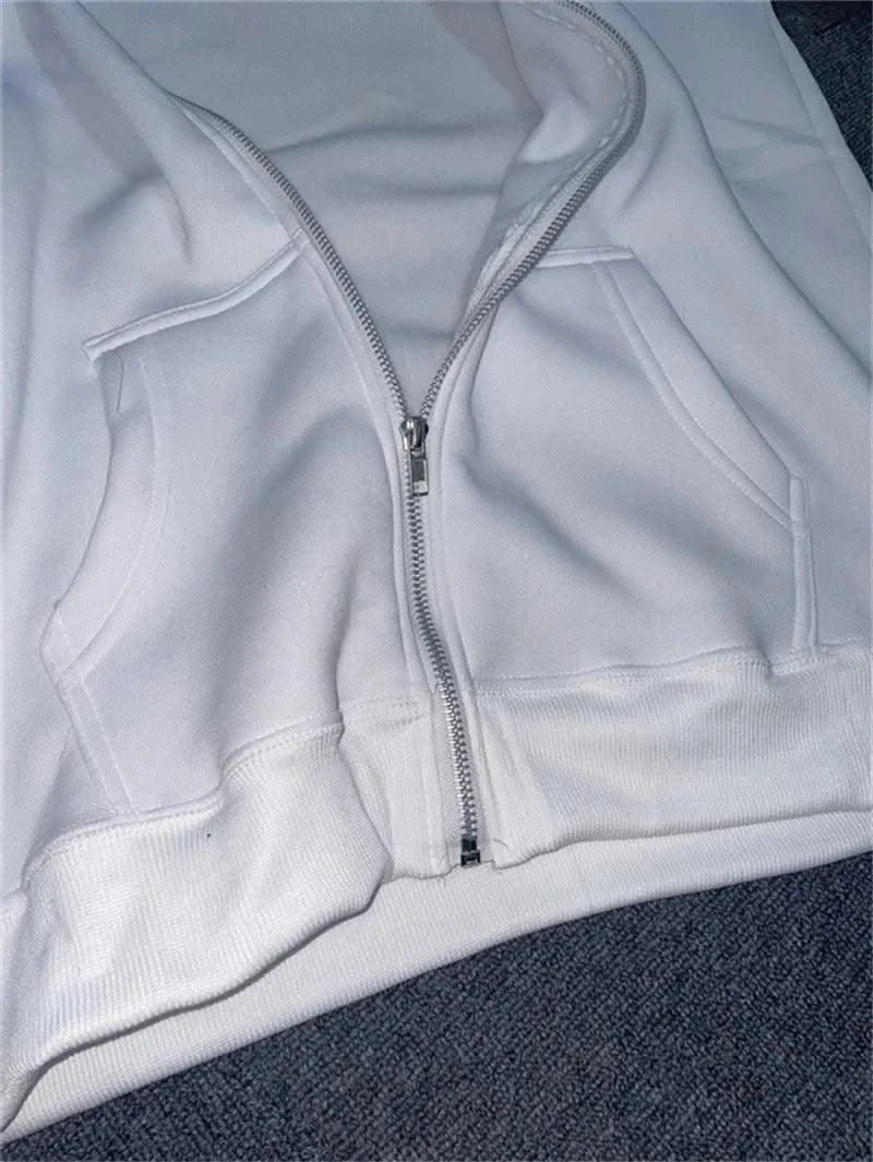 Zipper Hoodies Women/Men Fashion Long Sleeve Hooded Fleece Sweatshirt