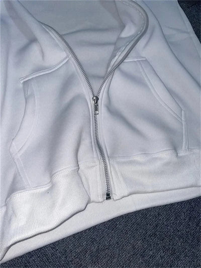 Zipper Hoodies Women/Men Fashion Long Sleeve Hooded Fleece Sweatshirt